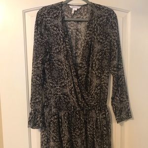 BCBG Snake Print Design Black Dress